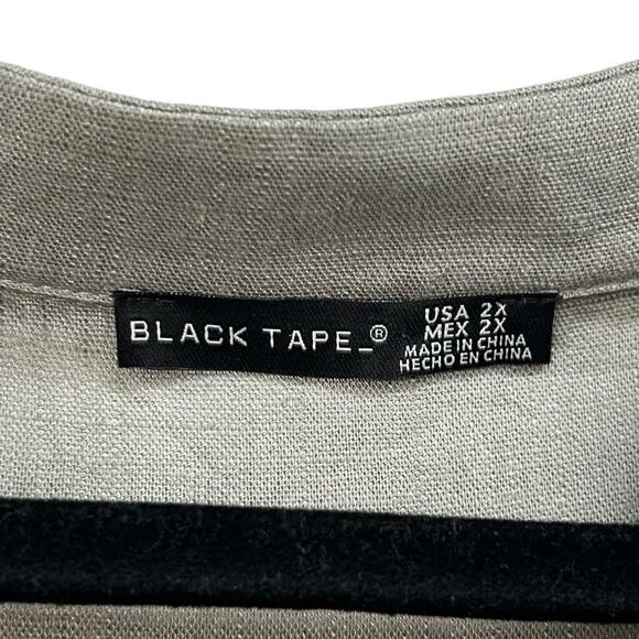 NWT Black Tape Garden Leaf Button Front V Neck 3/4 Sleeve Tunic Top Womens 2X - Picture 3 of 8